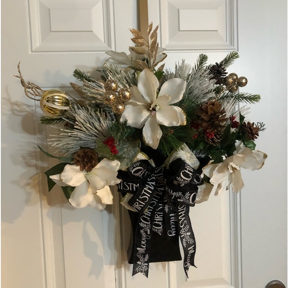 Black and White Arrangement in a Metal French Style  Container. - Picture 2 of 4